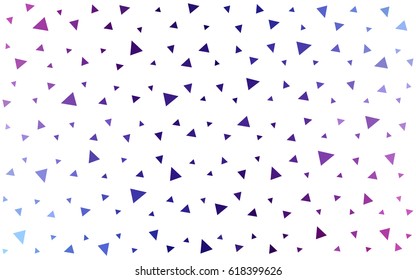 Dark Pink, Blue vector of small triangles on white background. Illustration of abstract texture of triangles. Pattern design for banner, poster, cover.