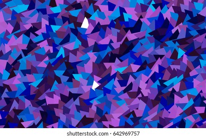 Dark Pink, Blue vector of small triangles on white background. Illustration of abstract texture of triangles. Pattern design for banner, poster, cover.