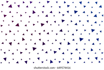 Dark Pink, Blue vector of small triangles on white background. Illustration of abstract texture of triangles. Pattern design for banner, poster, cover.
