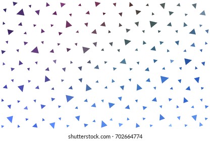 Dark Pink, Blue vector of small triangles on white background. Illustration of abstract texture of triangles. Pattern design for banner, poster, cover.