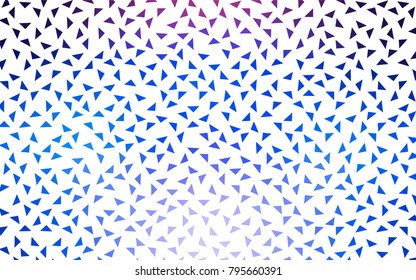 Dark Pink, Blue vector of small triangles on white background. Illustration of abstract texture of triangles. Pattern design for banner, poster, cover.