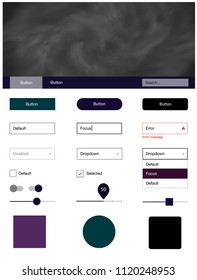 Dark Pink, Blue vector style guide with sky stars. Modern Style guide with colorful gradient sky in its header. This template you can use for websites.