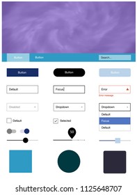 Dark Pink, Blue vector style guide with sky stars. Decorative ui kit design in abstract style with colorful sky. This sample is for your website.