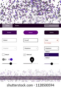 Dark Pink, Blue vector style guide with circles. Decorative ui kit design in abstract style with colorful dots. This sample is for your website.