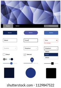 Dark Pink, Blue vector style guide with triangles. Modern Style guide in polygonal style with triangles. This template you can use for landing pages.