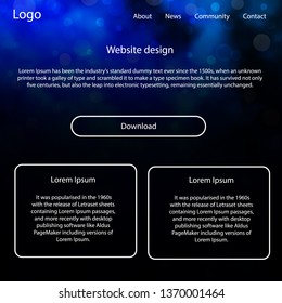 Dark Pink, Blue vector style guide with sky stars. Modern Style guide with colorful gradient sky in its header. Beautiful layout for websites, landing pages.