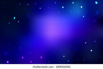 Dark Pink, Blue vector template with ice snowflakes. Blurred decorative design in xmas style with snow. The pattern can be used for new year ad, booklets.
