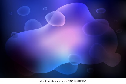 Dark Pink, Blue vector template with liquid shapes. Blurred geometric sample with gradient bubbles.  Textured wave pattern for backgrounds.