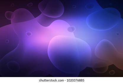 Dark Pink, Blue vector template with bubble shapes. Creative geometric illustration in memphis style with gradient. Brand-new design for your ads, poster, banner.