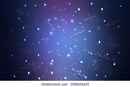 Dark Pink, Blue vector template with carnival confetti. Beautiful colored illustration with ribbon in celebration style. The pattern can be used for carnival, festival leaflets.