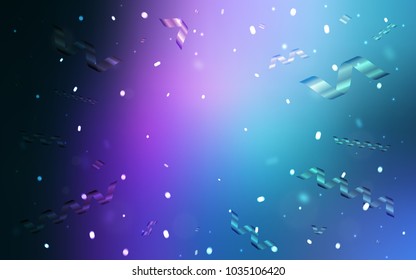Dark Pink, Blue vector template with carnival confetti. Blurred decorative design in anniversary style with confetti. New design for ad, poster, banner of your Party.