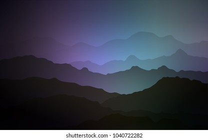 Dark Pink, Blue vector template with bent ribbons. Blurred geometric sample with gradient bubbles.  Mountain design for your web site.