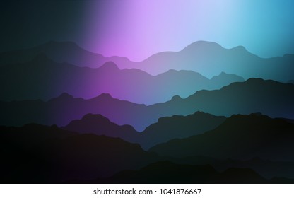 Dark Pink, Blue vector template with bubble shapes. Creative illustration in halftone mountain style with gradient. Mountain design for your web site.