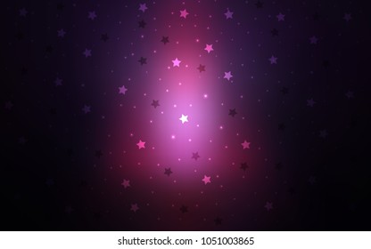 Dark Pink, Blue vector template with sky stars. Modern geometrical abstract illustration with stars. The pattern can be used for wrapping gifts.