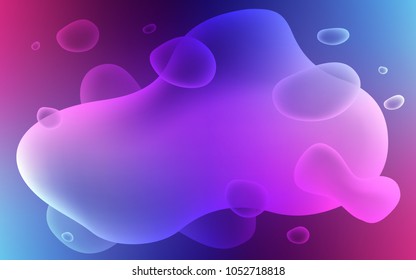 Dark Pink, Blue vector template with liquid shapes. Blurred geometric sample with gradient bubbles.  Brand-new design for your ads, poster, banner.
