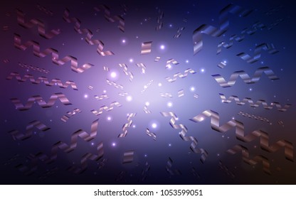 Dark Pink, Blue vector template with carnival confetti. Beautiful colored illustration with ribbon in celebration style. Beautiful design for your business advert of anniversary.