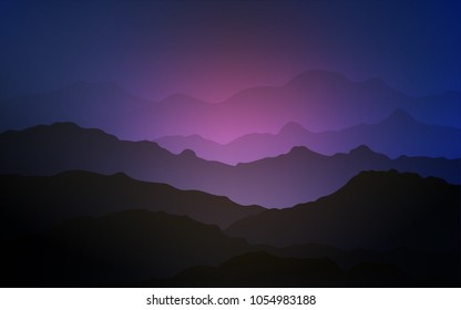 Dark Pink, Blue vector template with lines, ovals. Colorful illustration in abstract mountain style with gradient. A new texture for your  ad, booklets, leaflets.