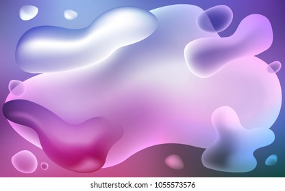 Dark Pink, Blue vector template with lava shapes. A sample with blurred bubble shapes. New composition for your brand book.