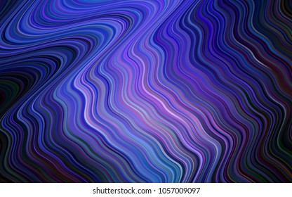 Dark Pink, Blue vector template with bent lines. Blurred geometric sample with gradient bubbles.  New composition for your brand book.