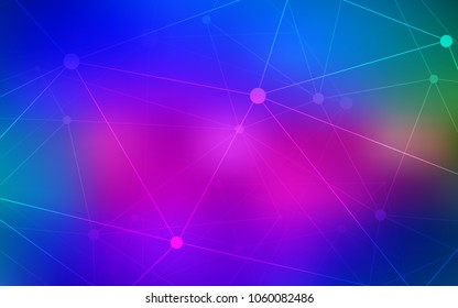 Dark Pink, Blue vector template with circles, triangles. Illustration with set of colorful abstract circles and lines. Pattern can be used for futuristic ad, booklets.