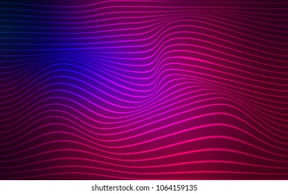 Dark Pink, Blue vector template with abstract lines. Modern gradient abstract illustration with bandy lines. The completely new template for your brand book.