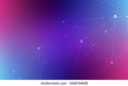 Dark Pink, Blue vector template with circles, triangles. Colorful illustration with circles and lines in futuristic style. Pattern can be used for futuristic ad, booklets.