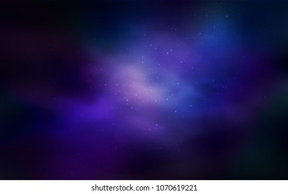 Dark Pink, Blue vector template with space stars. Shining colored illustration with bright astronomical stars. Pattern for futuristic ad, booklets.