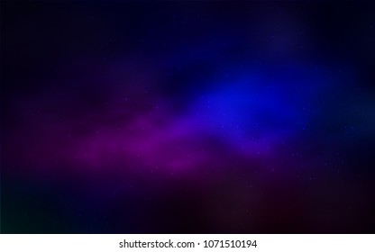 Dark Pink, Blue vector template with space stars. Glitter abstract illustration with colorful cosmic stars. Pattern for futuristic ad, booklets.