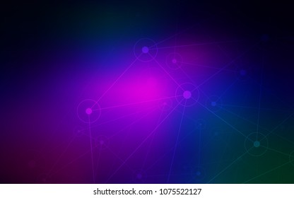Dark Pink, Blue vector template with circles, triangles. Colorful illustration with circles and lines in futuristic style. New design for ad, poster, banner of your website.