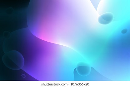 Dark Pink, Blue vector template with bubble shapes. Creative geometric illustration in memphis style with gradient. Textured wave pattern for backgrounds.