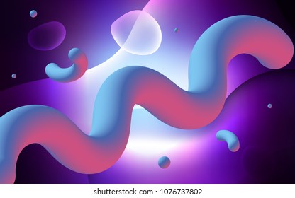 Dark Pink, Blue vector template with liquid shapes. A vague circumflex abstract illustration with gradient. Memphis style for your business design.