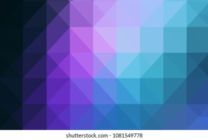 Dark Pink, Blue vector template with gradient triangles. Elegant bright polygonal illustration with gradient. Triangular pattern for your business design.