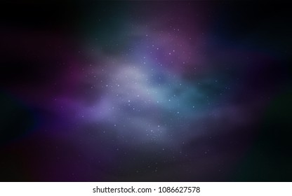 Dark Pink, Blue vector template with space stars. Glitter abstract illustration with colorful cosmic stars. Smart design for your business advert.