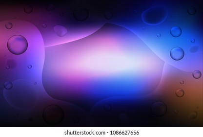 Dark Pink, Blue vector template with lava shapes. A sample with blurred bubble shapes. Memphis design for your web site.