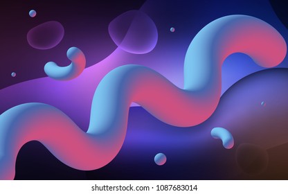 Dark Pink, Blue vector template with lava shapes. Shining crooked illustration in memphis style. New composition for your brand book.