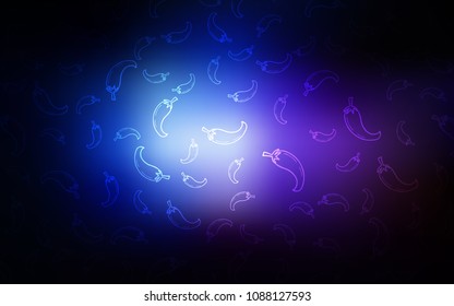 Dark Pink, Blue vector template with organic peppers. Beautiful colored illustration with peppers in doodle style. Pattern for menu of cafes, bars, restaurants.