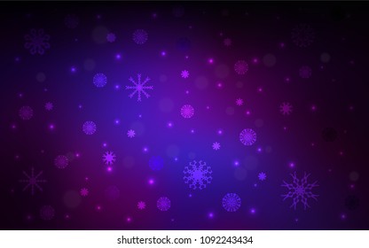 Dark Pink, Blue vector template with ice snowflakes. Modern geometrical abstract illustration with crystals of ice. The pattern can be used for year new  websites.