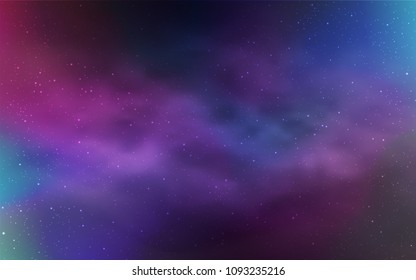 Dark Pink, Blue vector template with space stars. Blurred decorative design in simple style with galaxy stars. Pattern for futuristic ad, booklets.