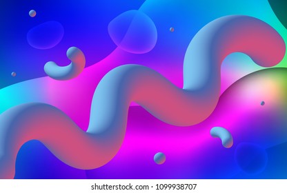 Dark Pink, Blue vector template with lines, ovals. A sample with blurred bubble shapes. Memphis style for your business design.