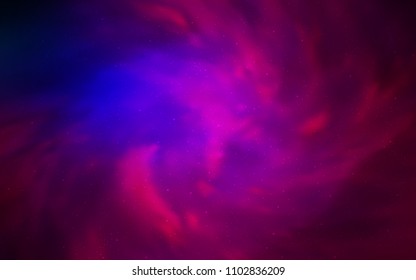 Dark Pink, Blue vector template with space stars. Shining illustration with sky stars on abstract template. Smart design for your business advert.