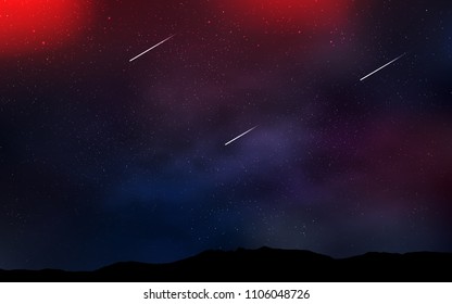 Dark Pink, Blue vector template with space stars. Modern abstract illustration with Big Dipper stars. Smart design for your business advert.