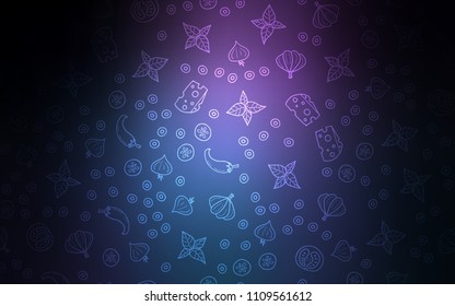 Dark Pink, Blue vector template with organic meal. Glitter abstract sketch with gourmet food. Pattern for ad, booklets, leaflets of restaurants.