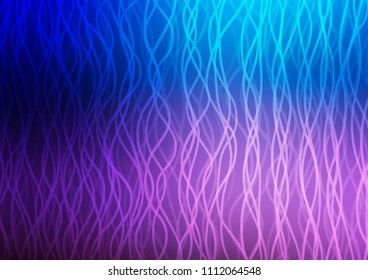 Dark Pink, Blue vector template with bent ribbons. A vague circumflex abstract illustration with gradient. A completely new template for your business design.