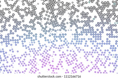 Dark Pink, Blue vector template with sky stars. Modern geometrical abstract illustration with stars. The pattern can be used for wrapping gifts.