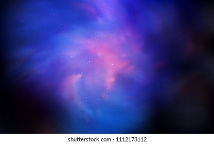 Dark Pink, Blue vector template with space stars. Shining colored illustration with bright astronomical stars. Smart design for your business advert.