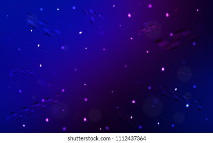 Dark Pink, Blue vector template with carnival confetti. Beautiful colored illustration with ribbon in celebration style. New design for ad, poster, banner of your Party.