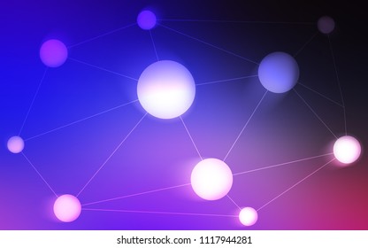 Dark Pink, Blue vector template with circles, triangles. Decorative design in abstract style with triangle structure. Completely new template for your brand book.
