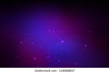 Dark Pink, Blue vector template with circles, triangles. Design with connection of dots and lines on colorful background. New design for ad, poster, banner of your website.
