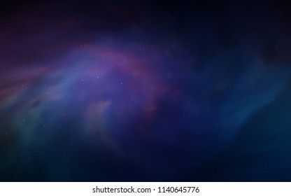 Dark Pink, Blue vector template with space stars. Glitter abstract illustration with colorful cosmic stars. Pattern for futuristic ad, booklets.