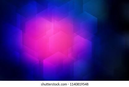 Dark Pink, Blue vector template in hexagonal style. Design in abstract style with hexagons. Pattern for texture of wallpapers.